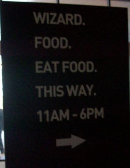 Funny sign for the food court